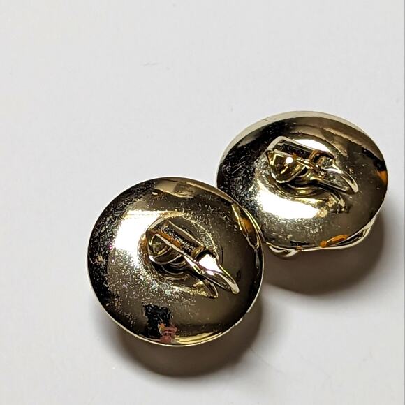 Vintage Silver Tone Love Knot Ruby Red Center Bead Clip On Earrings - Picture 3 of 4